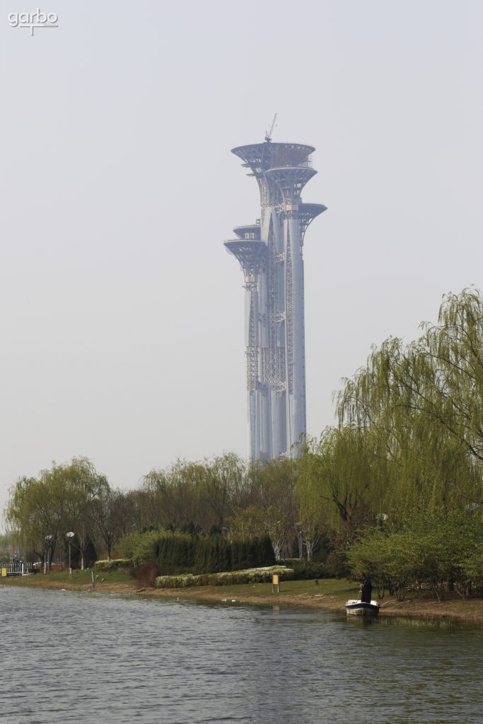 New tower being constructed near the 2008 Olympic Stadium and village