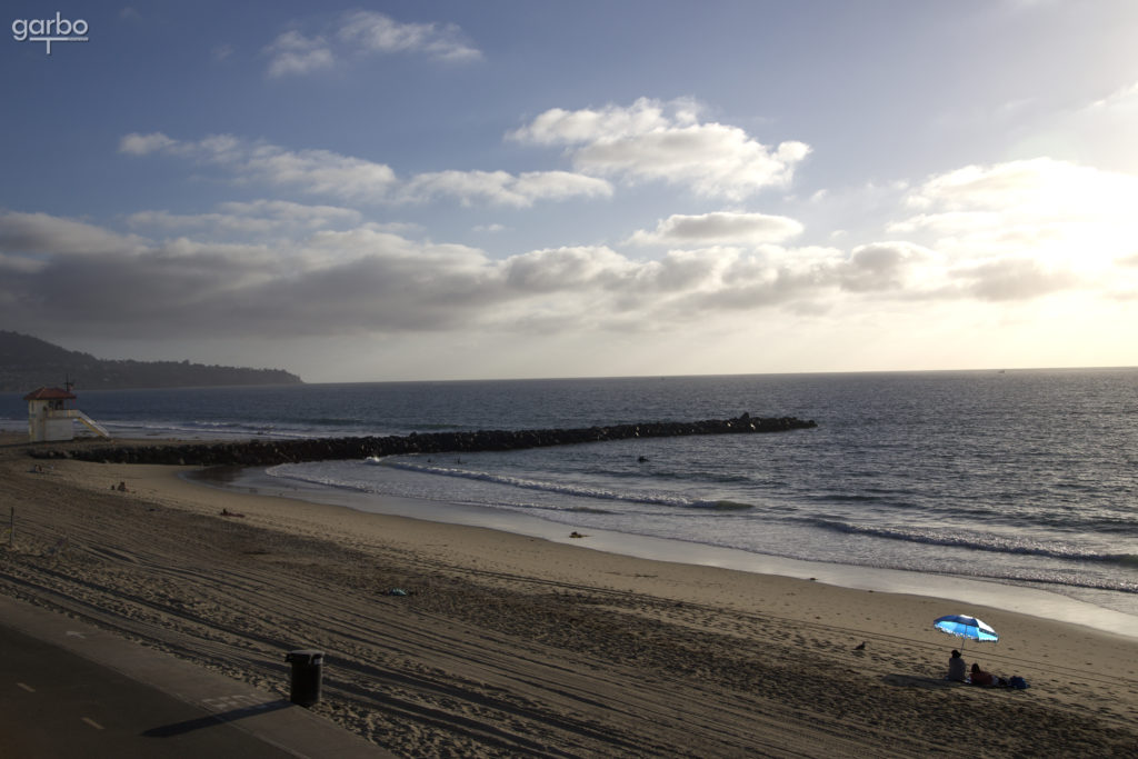 blue umbrella on beach